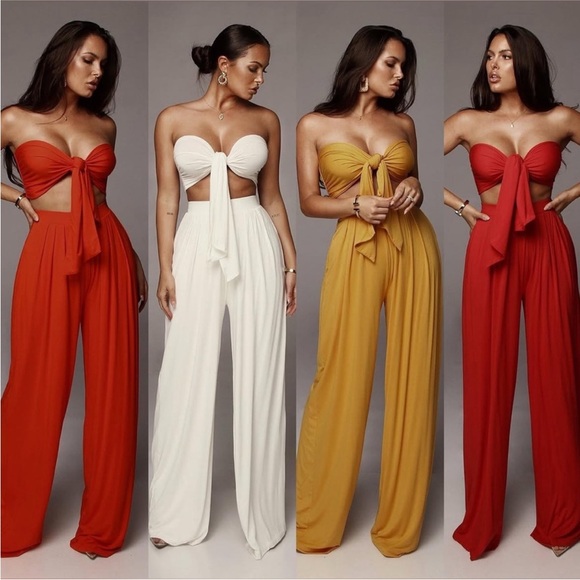 JLUXLABEL Red Wide Leg Set - Picture 2 of 5